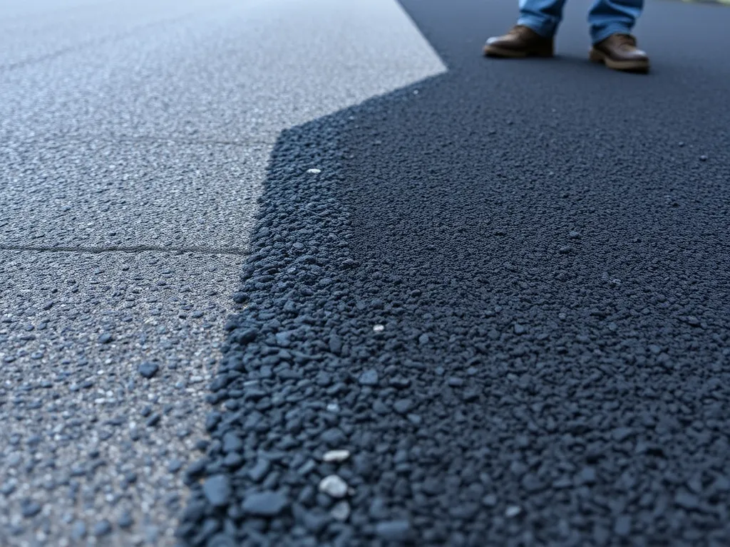 Close-up of cold mix asphalt repairs illustrating the texture and durability for long-term performance