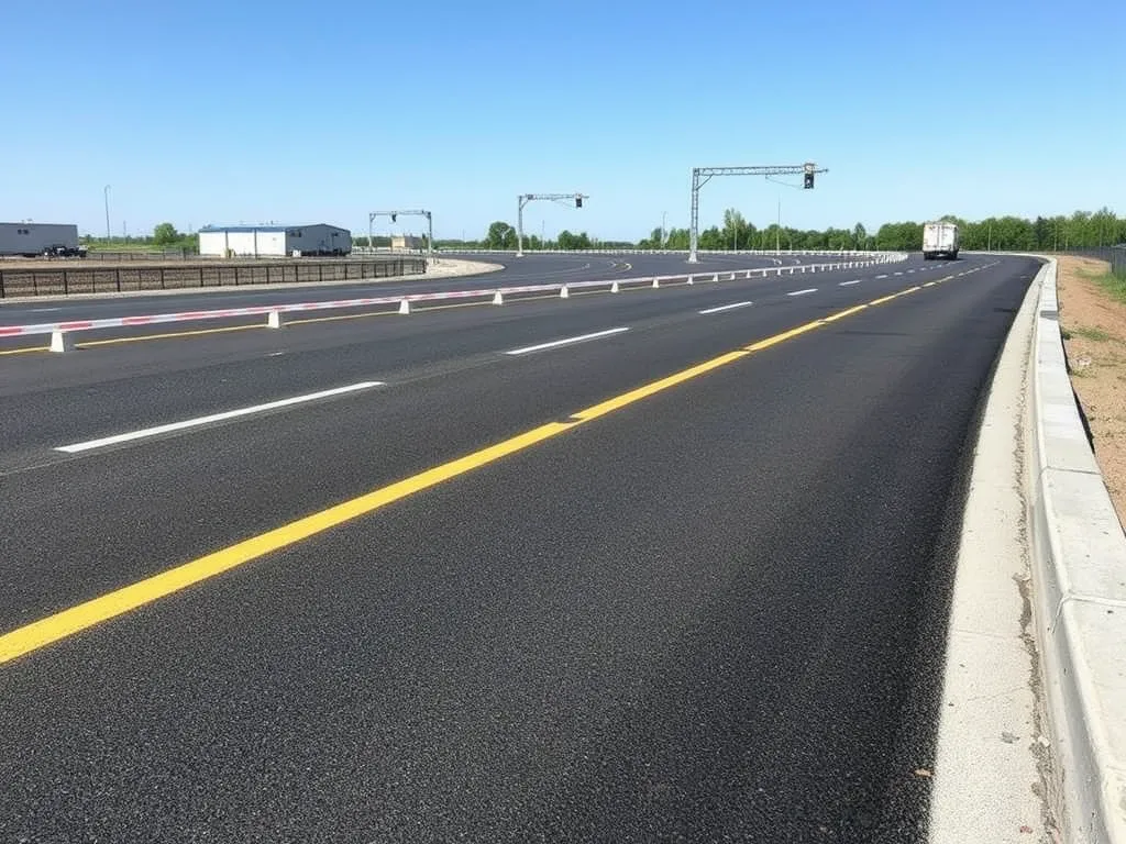 Asphalt road constructed through expert consulting for durability and quality.