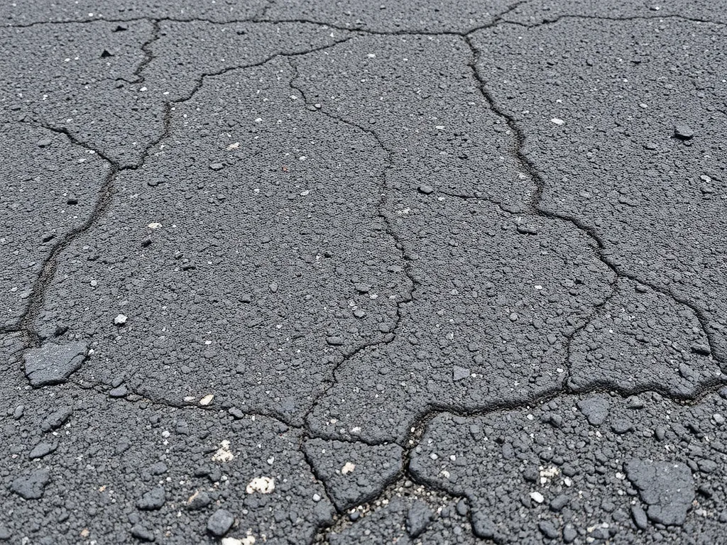 Cracked hot asphalt surface highlighting the need for effective cooling methods.