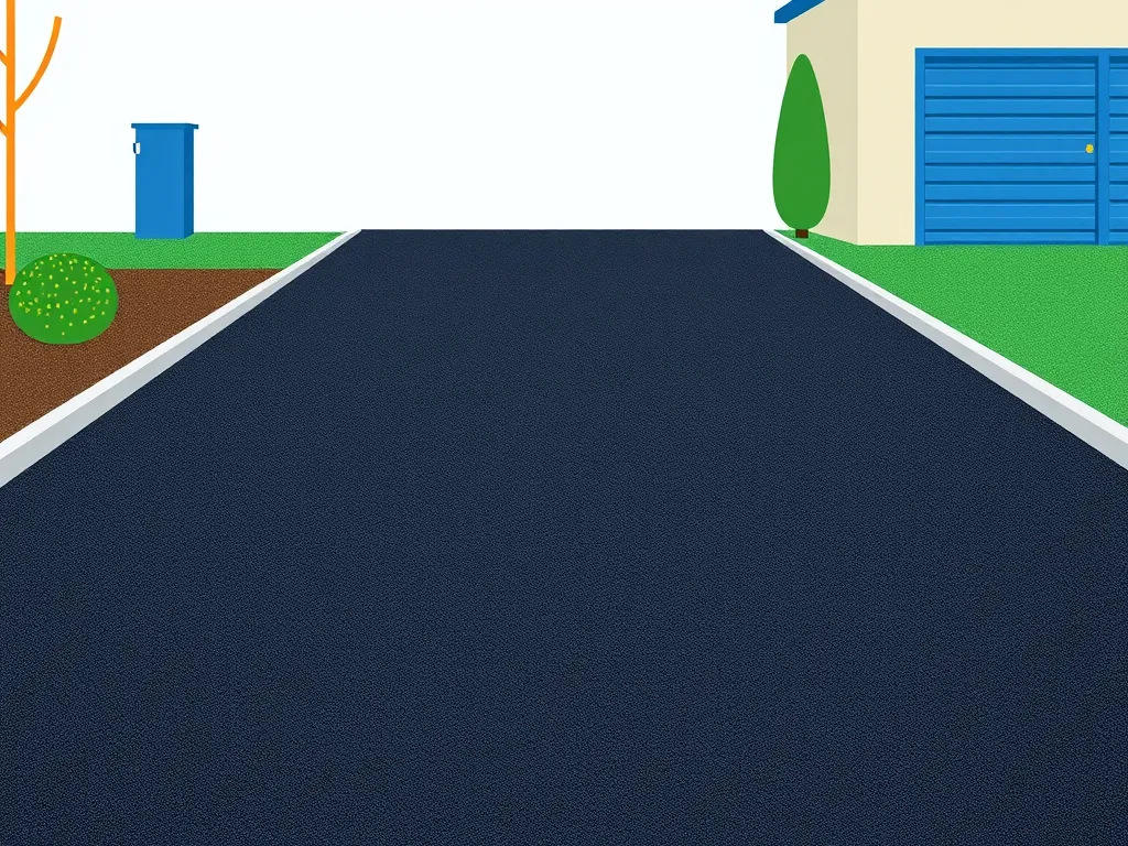 Illustration of a freshly sealcoated asphalt driveway highlighting the cost effectiveness of sealcoating