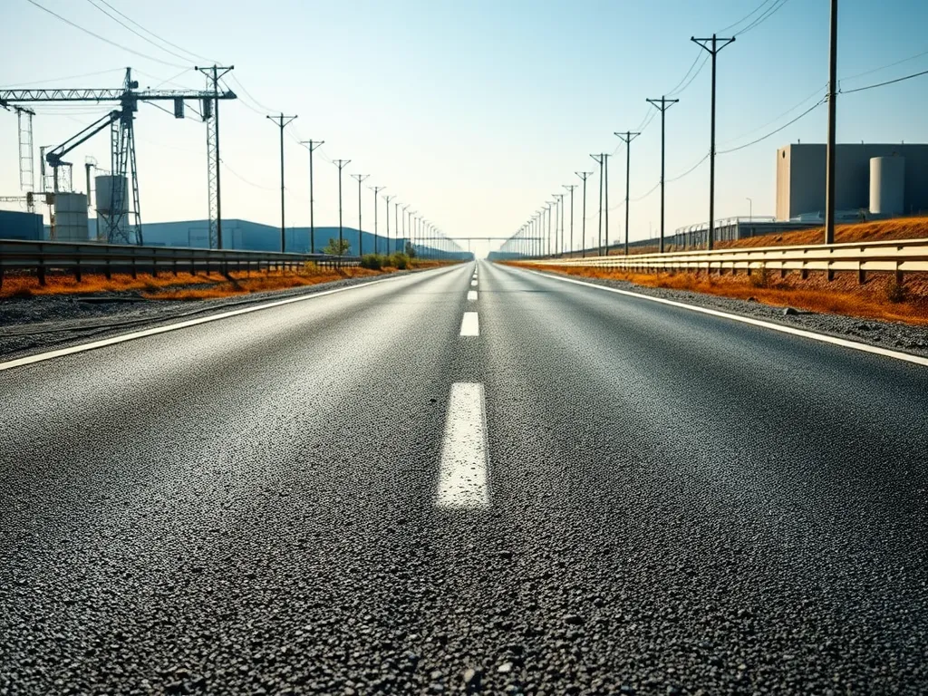 A smooth, newly paved road showcasing cost-effective warm mix asphalt technologies.