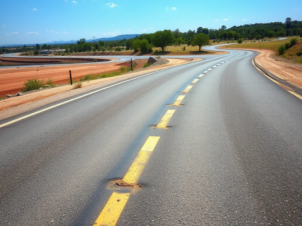 Winding asphalt road showcasing cost-effective paving solutions