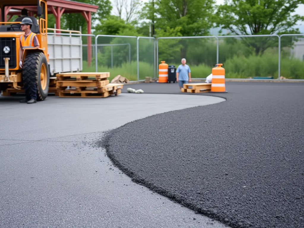 Asphalt paving process showcasing cost efficiency and smooth installation for infrastructure