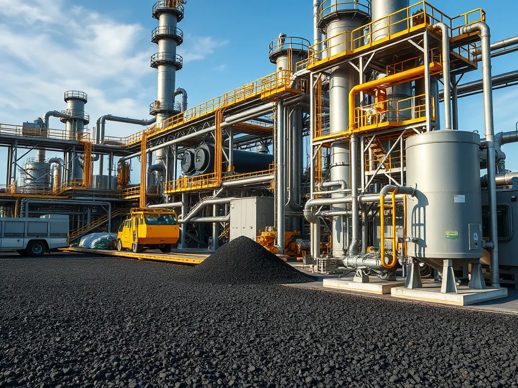 Crude oil refining facility producing asphalt from crude oil