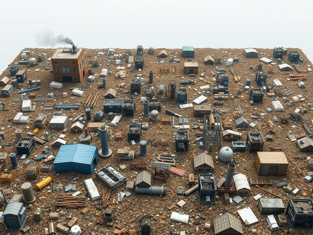 Aerial view of construction materials, emphasizing cubic yards in a ton of asphalt