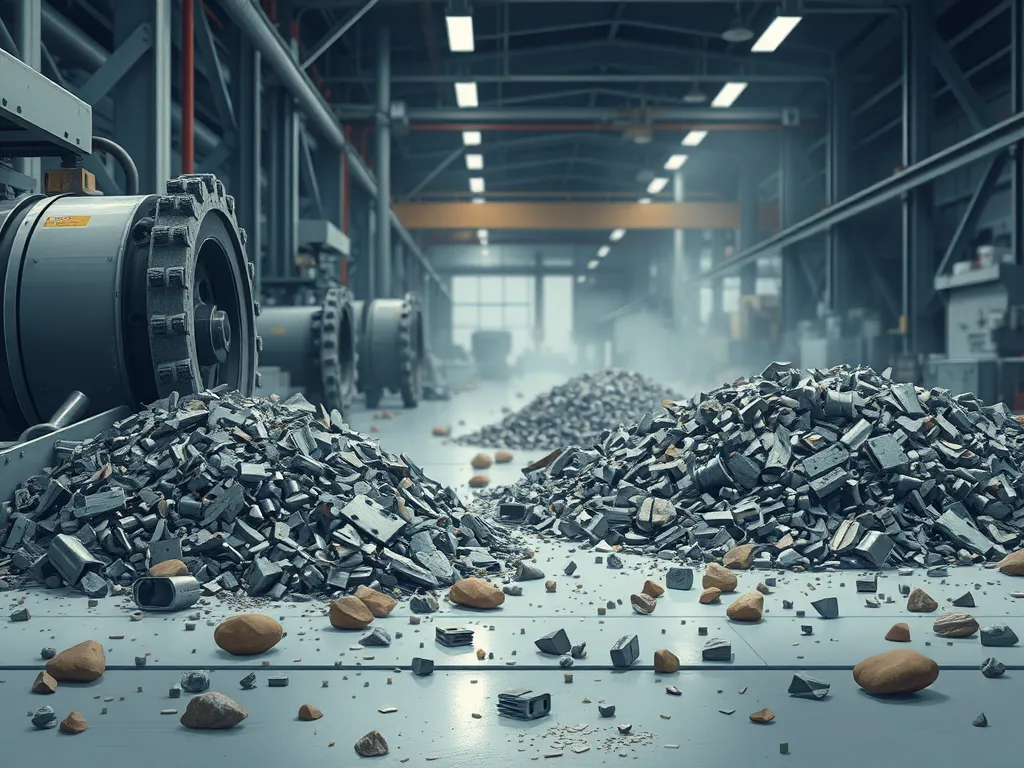 Debris piles in a workshop environment related to asphalt paving techniques.