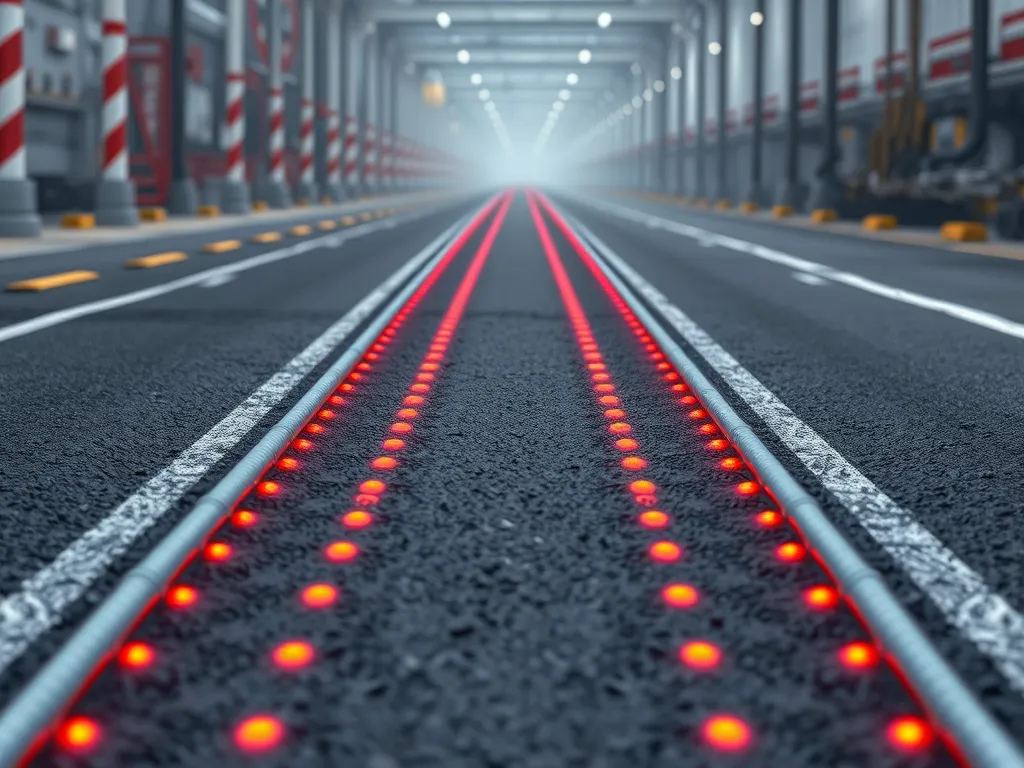 LED markers indicating deicing strategies on asphalt roads