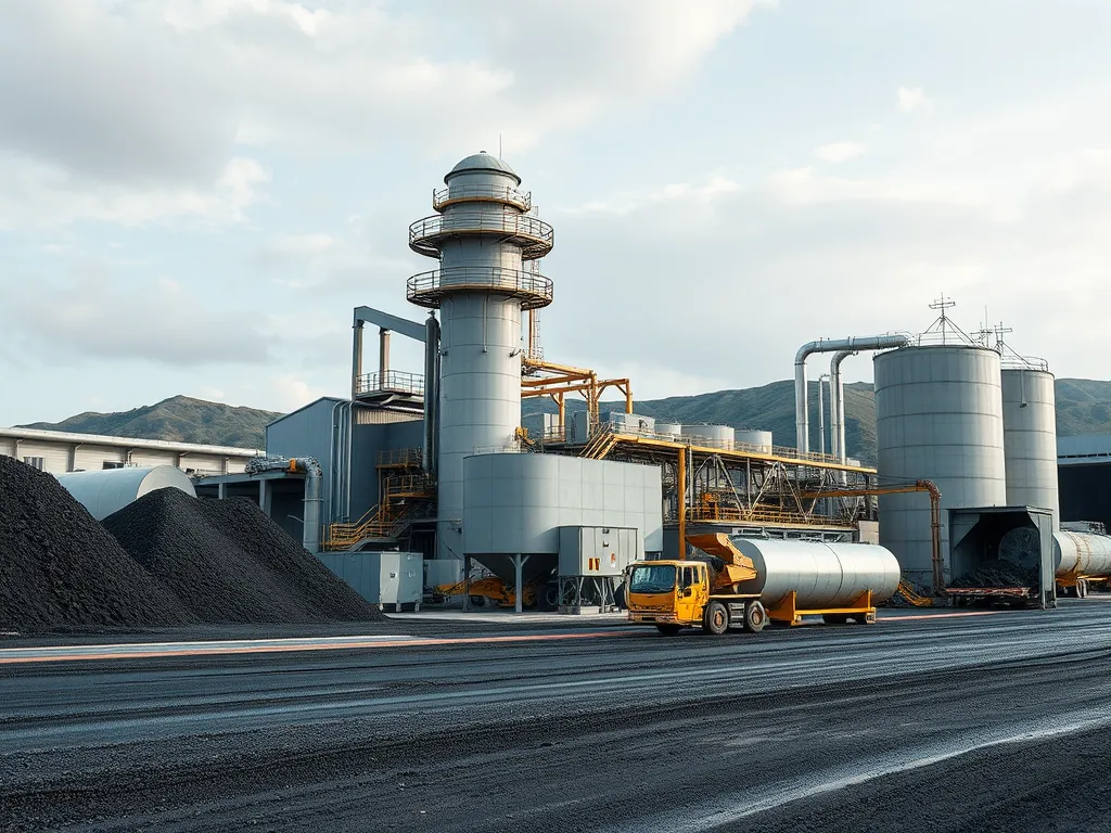 An asphalt disposal facility showcasing hot asphalt processing for safe and responsible disposal.