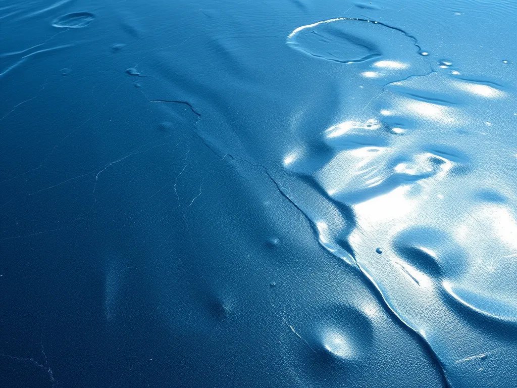Surface of distilled bitumen showing texture and sheen, relevant to distillation processes.
