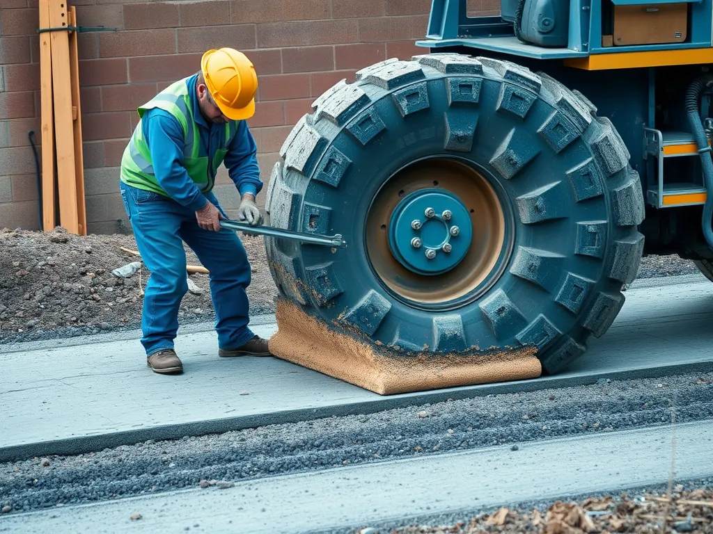Worker Applying Layering Techniques for Effective Driveway Compaction Using Heavy Machinery