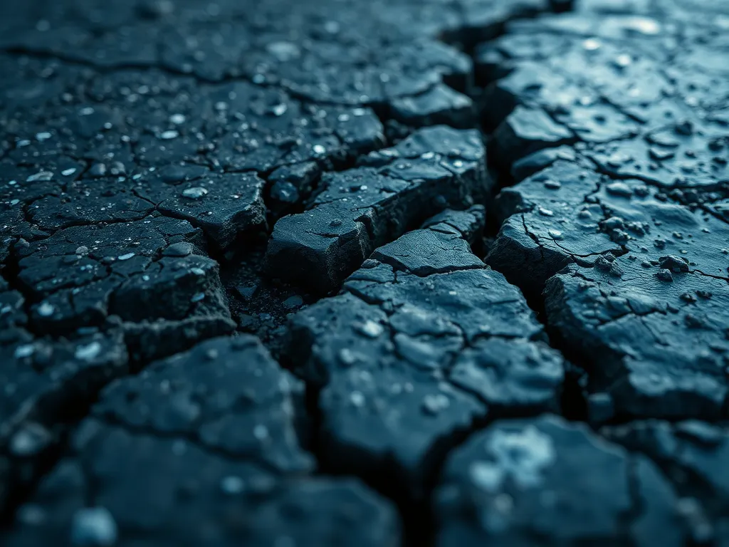 Close-up of cracked driveway surface illustrating the physics behind driveway cracking