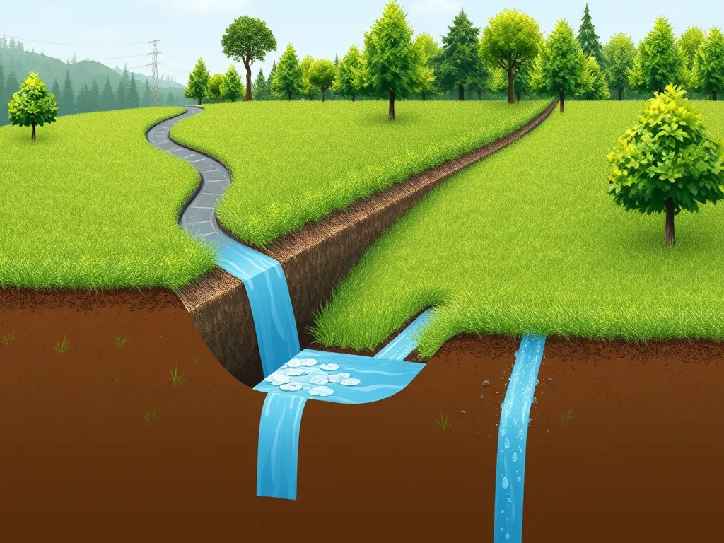 Illustration showing proper drainage systems for enhancing driveway longevity
