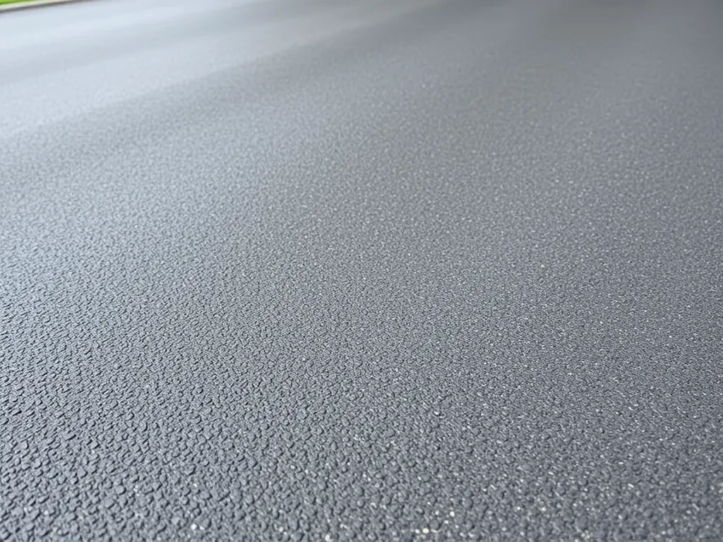 Close-up view of a neglected driveway surface showing texture and damage related to long-term neglect.