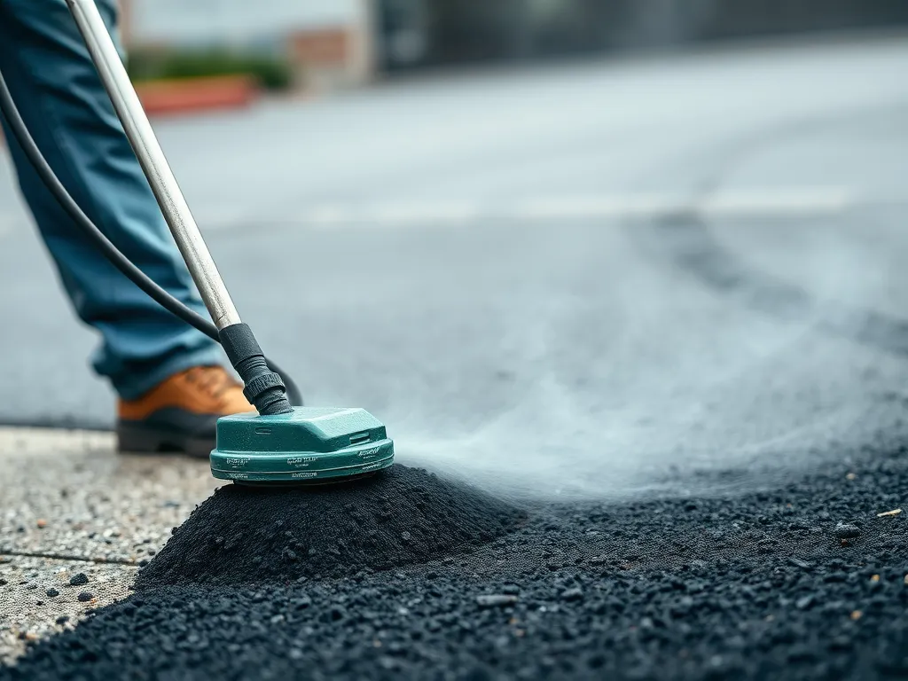 Person using a driveway maintenance tool for effective driveway repairs