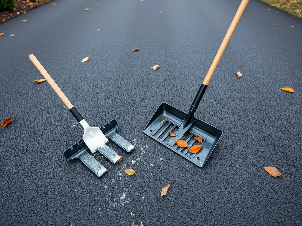 Tools for maintaining different driveway materials with leaves and snow