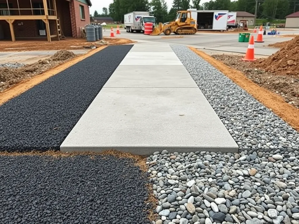 Different types of driveway materials showcasing their lifecycle stages