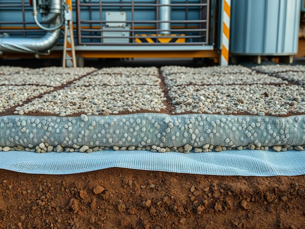 Layered structure for driveway preparation showing drainage and gravel components