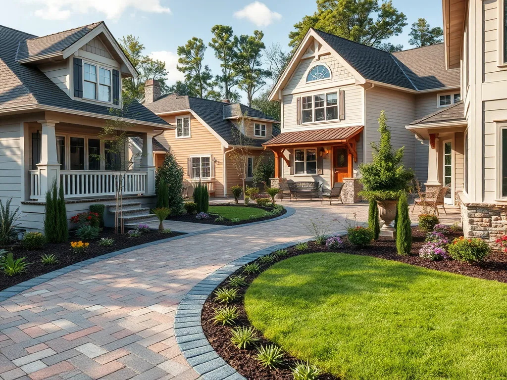 Beautifully landscaped driveway upgrade showcasing aesthetic and value improvement.