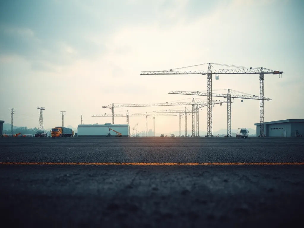 Construction site utilizing bitumen for sustainable building practices