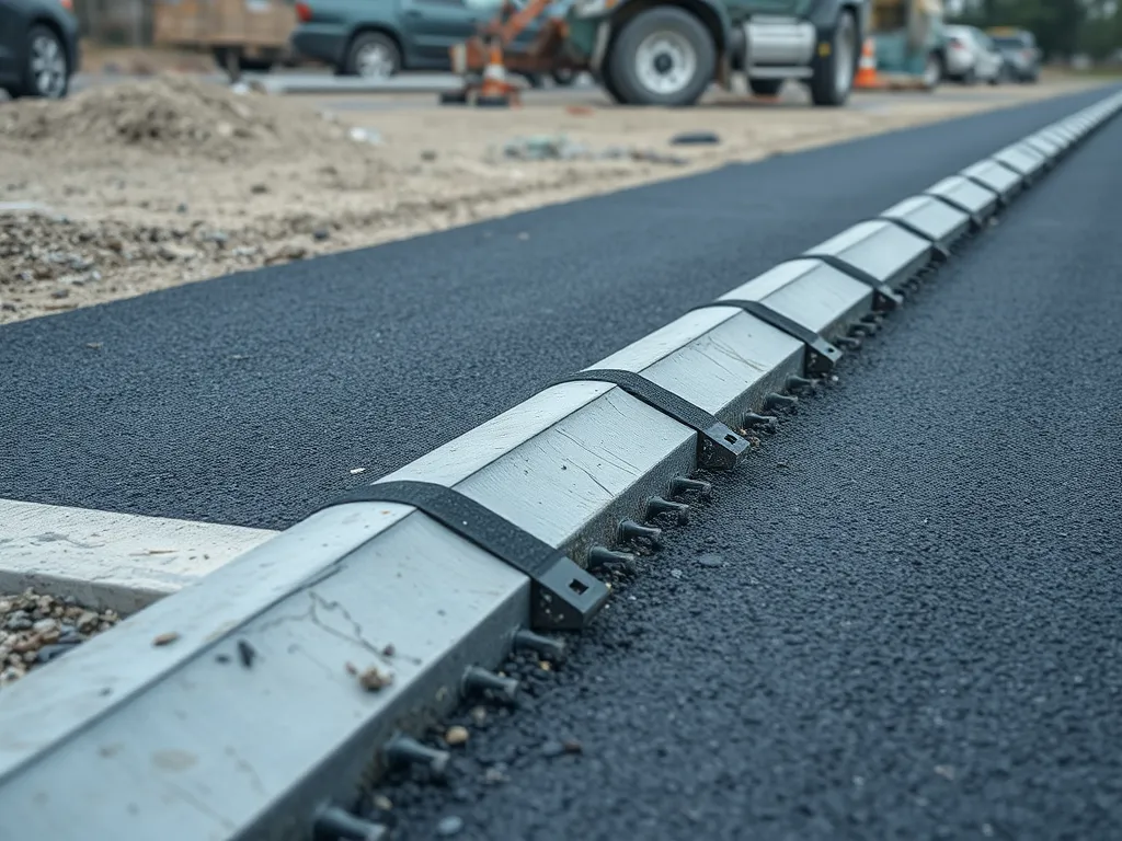 Edge restraint system supporting asphalt pavement during installation