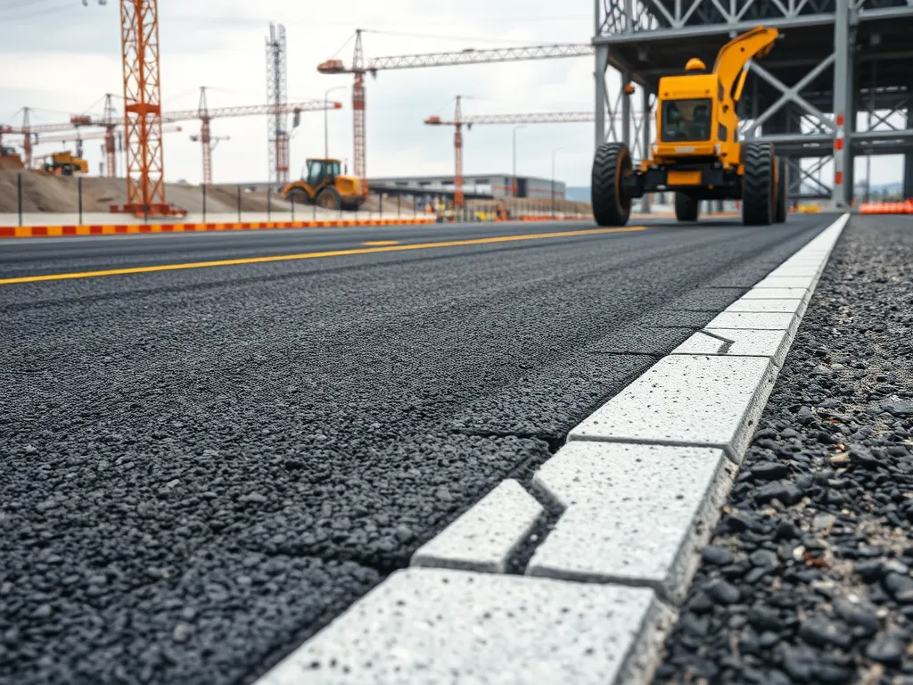 Close-up view of a well-finished asphalt edge showing joint aesthetics in construction.