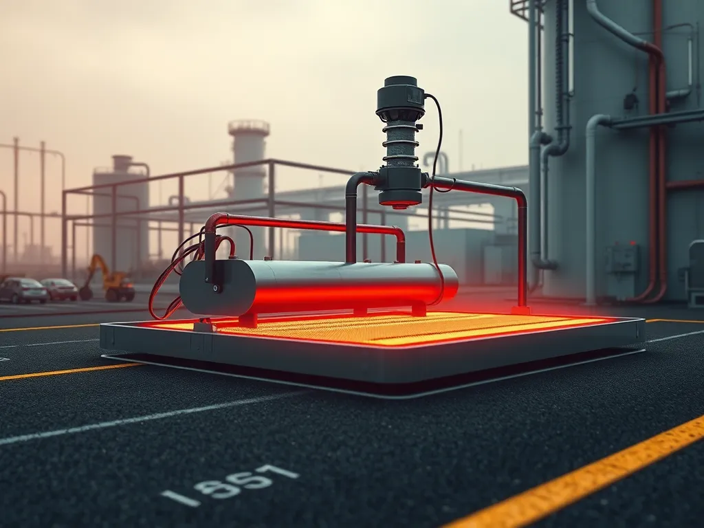 Electrical heating system for asphalt paving, showcasing efficient heating mechanisms.