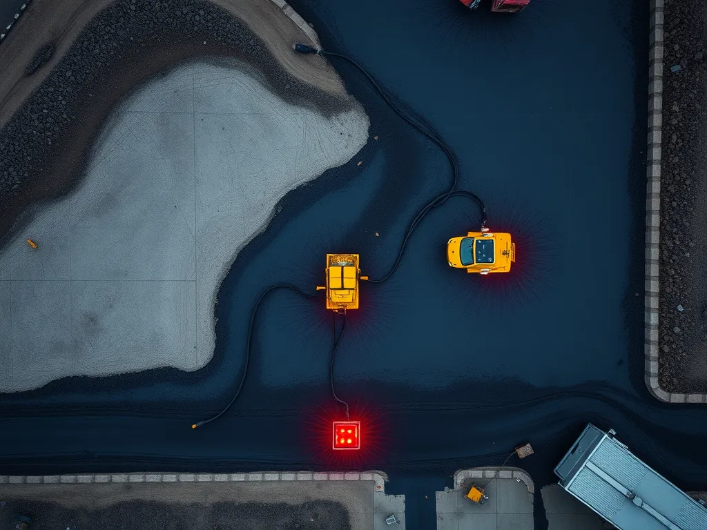 Electrical heating equipment being used on asphalt surface to evaluate efficiency