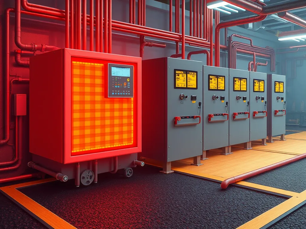 Electrical heating system for asphalt evaluation showcasing infrastructure and control units.