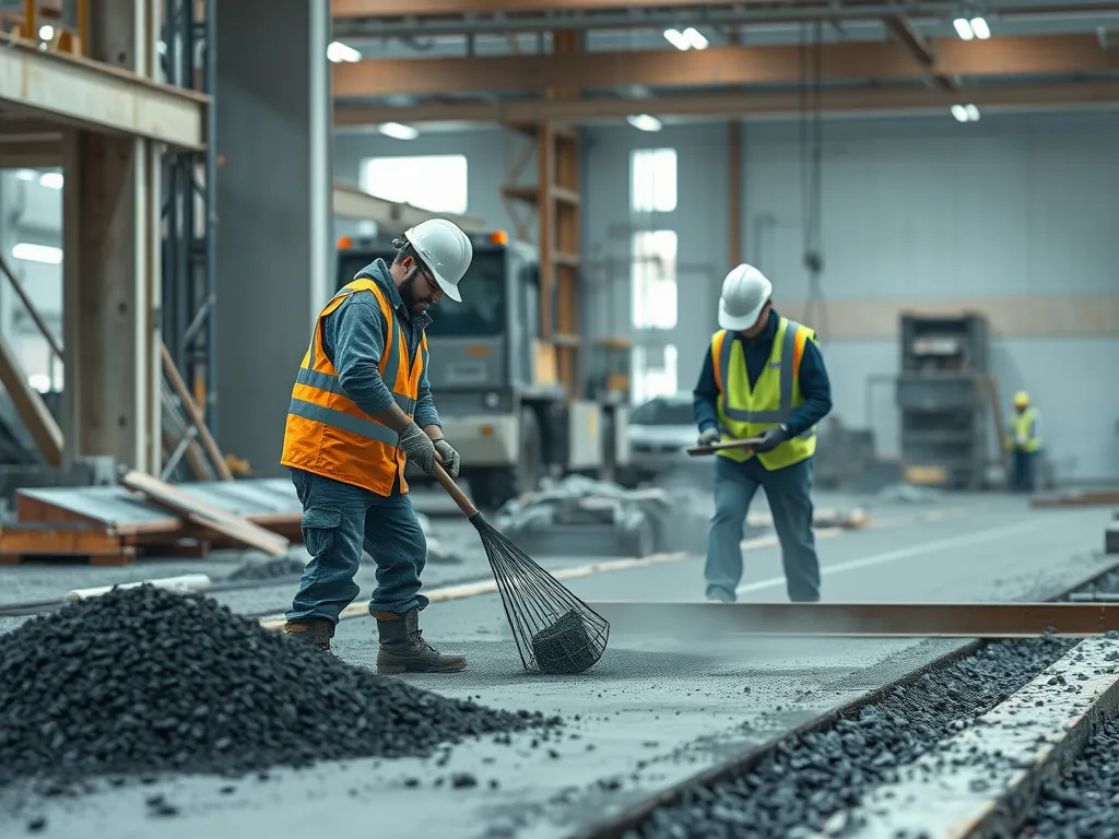 Construction workers placing asphalt mixes on a roadway, showcasing the evolution of asphalt technology.