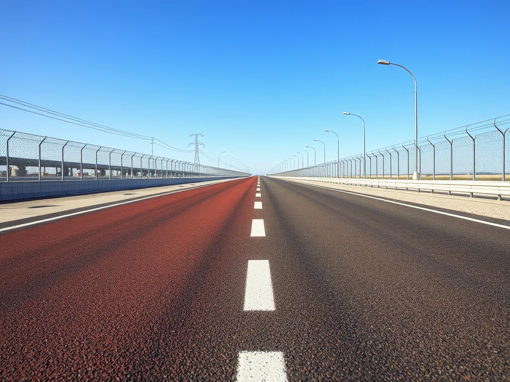 Wide view of an empty road illustrating excavation strategies for asphalt paving