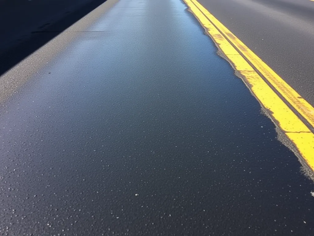 Freshly sealed asphalt surface demonstrating techniques for extending asphalt lifespan.