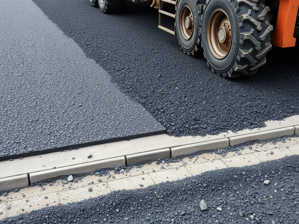 Construction of asphalt pavement showcasing factors affecting asphalt performance.