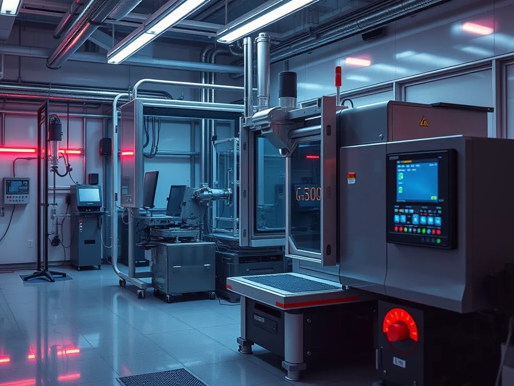 Advanced fatigue testing equipment in a laboratory setting for evaluating material durability.