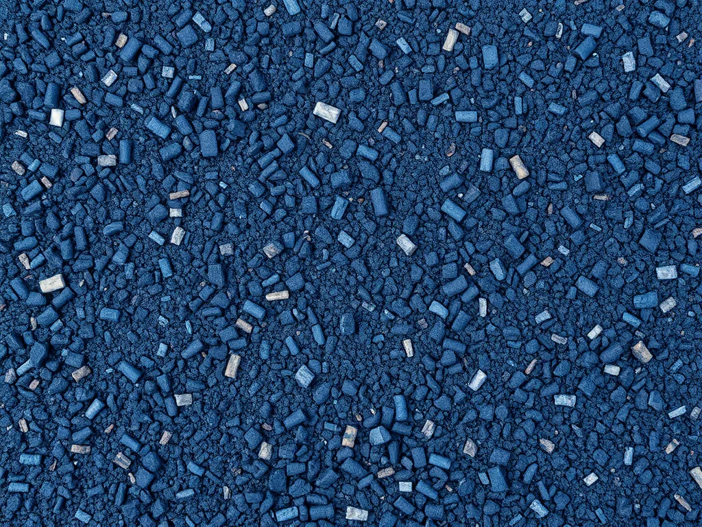 Close-up view of fiber-modified asphalt materials showcasing granules used in paving.