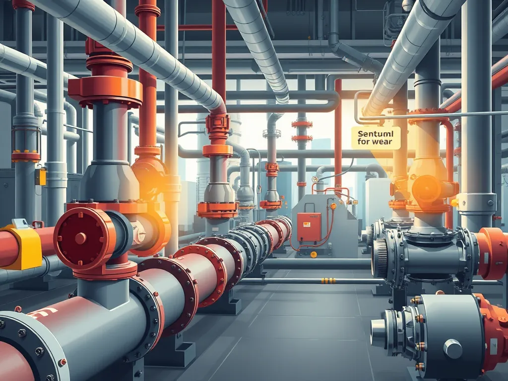 Industrial setup for fractional distillation of asphalt with pipes and machinery.