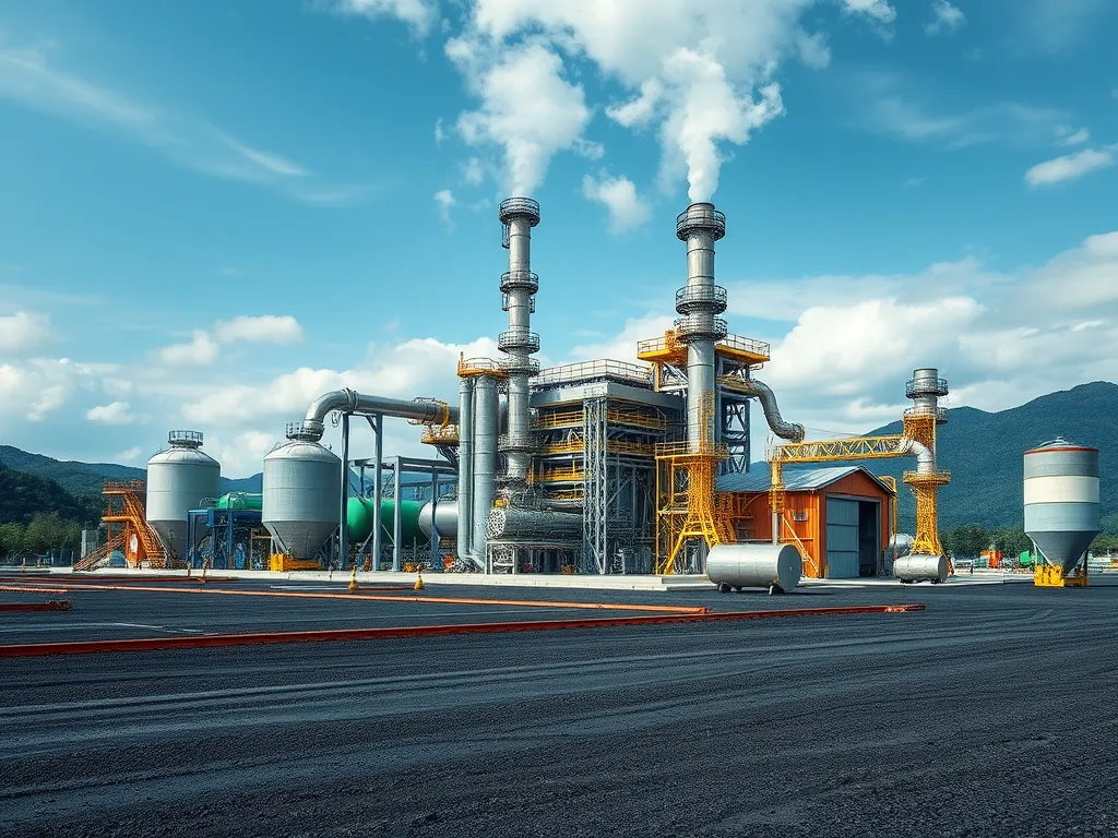 Modern asphalt production facility showcasing advanced technology and sustainable practices.