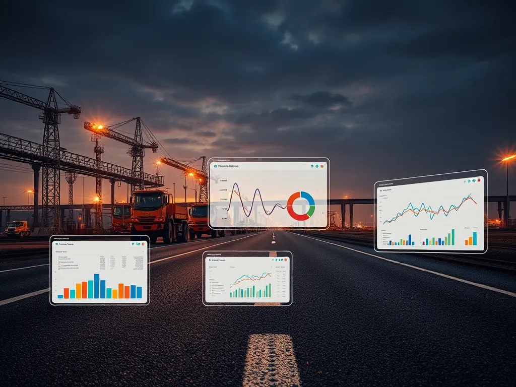 Advanced data analytics in asphalt technology showcasing future trends.