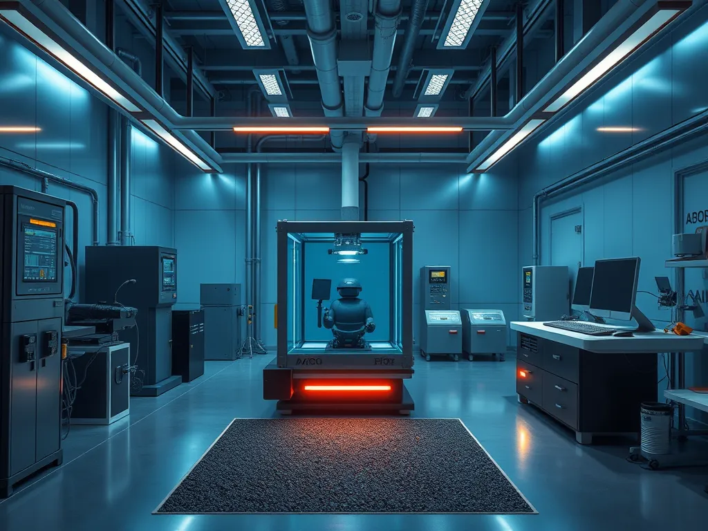 High-tech laboratory featuring advanced asphalt testing equipment for innovative procedures.