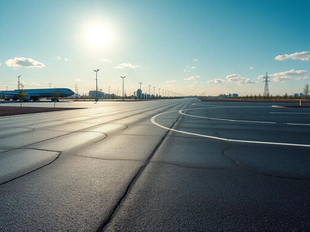 A smooth asphalt surface showcasing innovative paving techniques in modern construction.