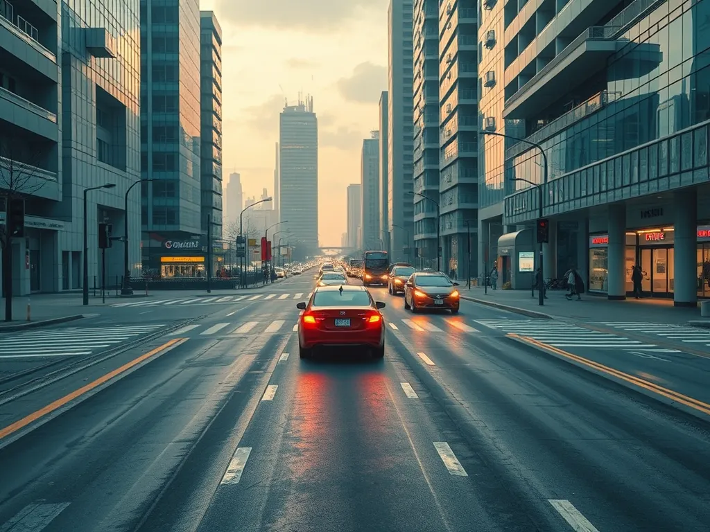 City street showcasing innovative asphalt technology in urban infrastructure