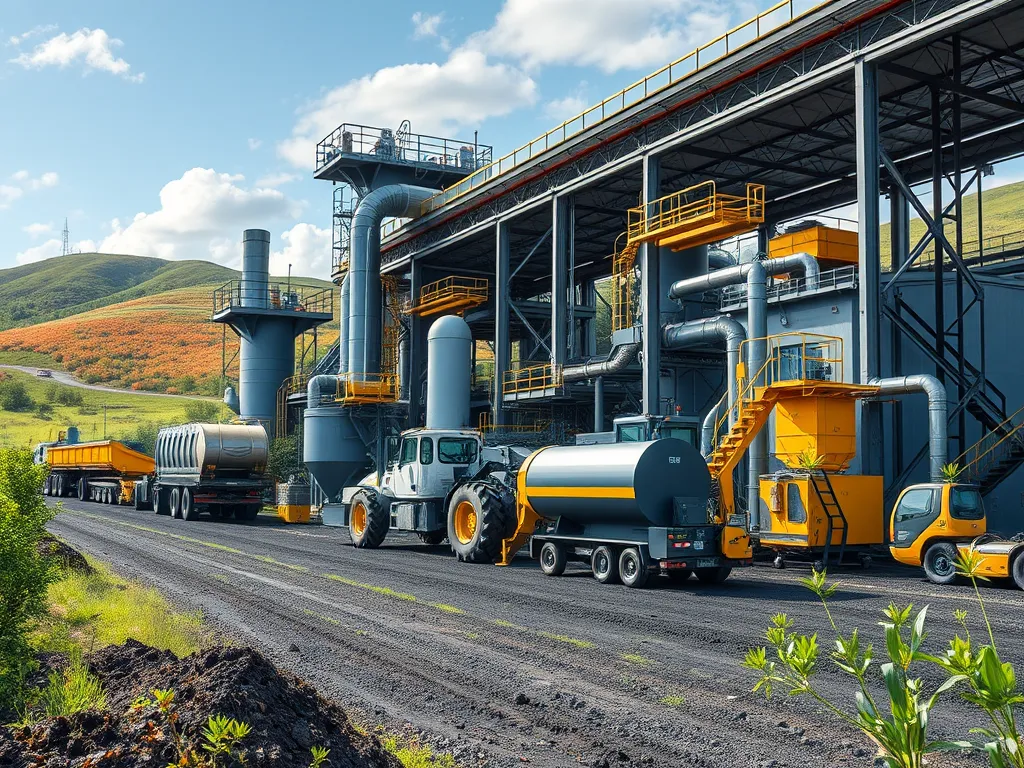 Warm mix asphalt production facility showcasing modern techniques and equipment for enhanced sustainability.