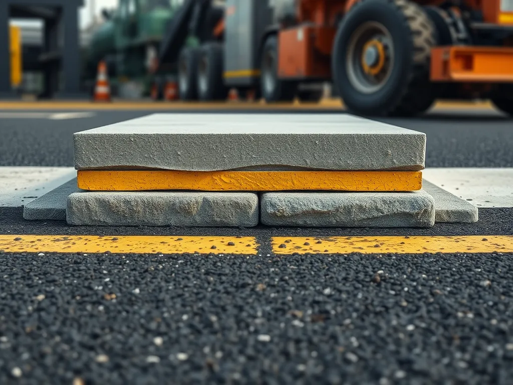 Samples of high-performance asphalt technology demonstrating layered construction.