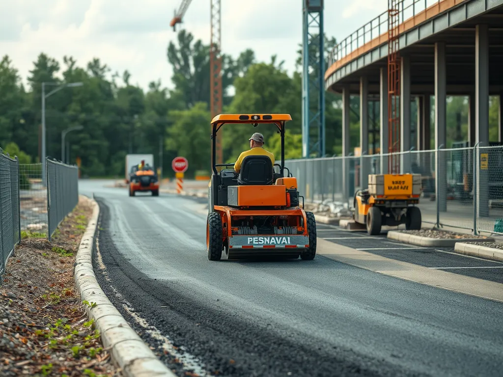 High-quality asphalt smoothing machine in operation, showcasing essential features for effective road construction.