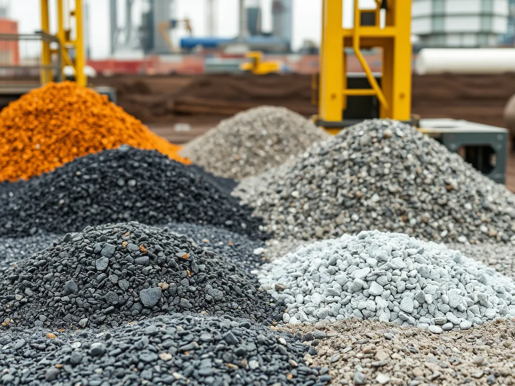 Various shapes and textures of aggregate materials highlighting their importance in construction.
