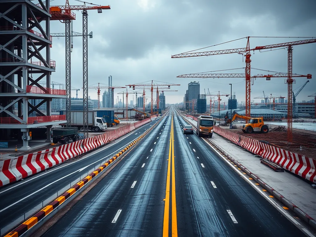 Construction site demonstrating advancements in asphalt testing technology.