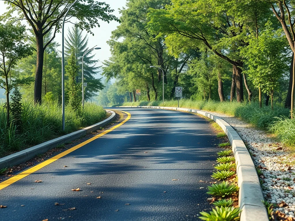 Image showing a smooth paved road, representing the importance of indirect tensile strength in pavement design.