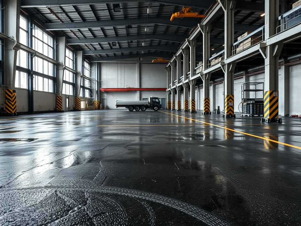 Warehouse with Industrial Flooring Asphalt surface