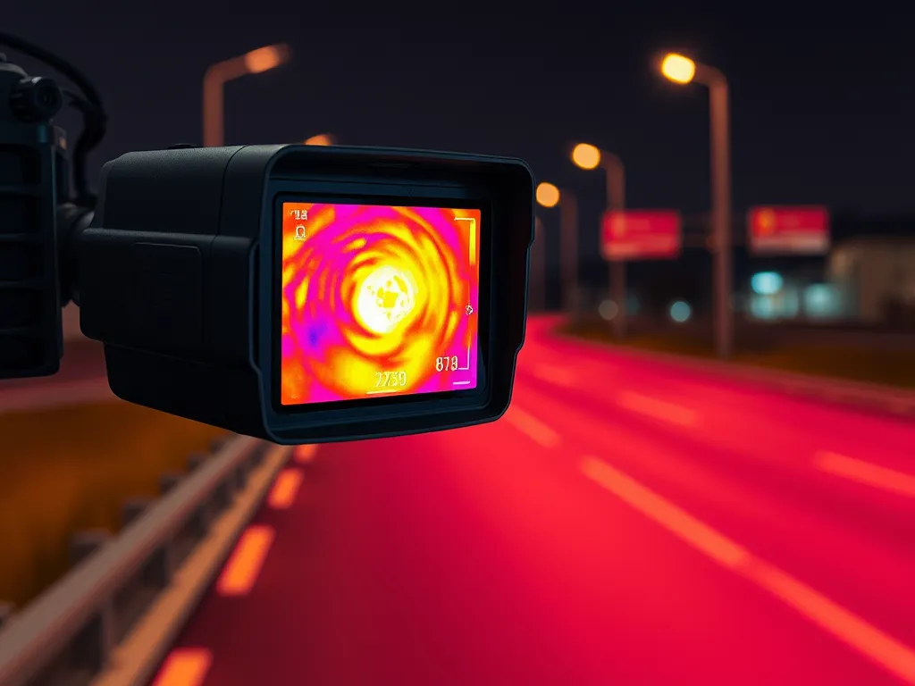 Infrared camera used for advanced material testing to detect thermal properties.