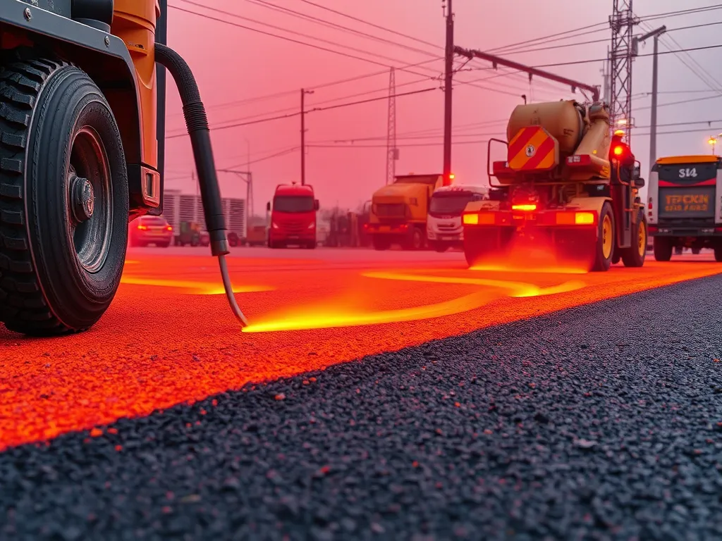 Infrared heating technology being used on asphalt for efficient surface repair