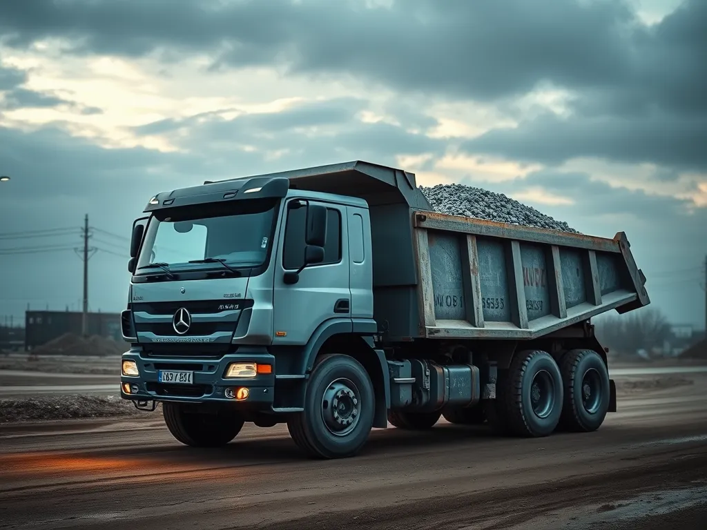 Dump truck delivering materials for advanced paver machine technology